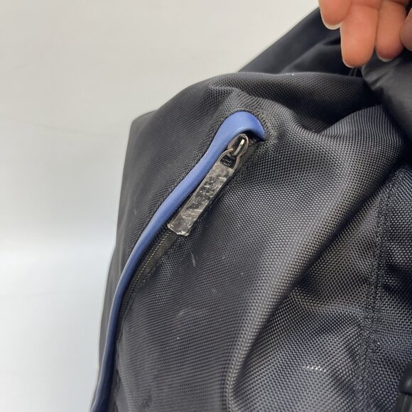 Versace Parfums Medusa Head Drawstring Backpack Black Blue Logo Gym Bag Read* - Picture 5 of 13